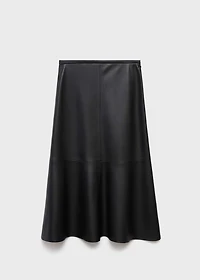 Leather-effect midi-skirt