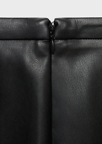 Leather-effect midi-skirt