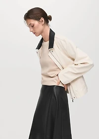 Leather-effect midi-skirt