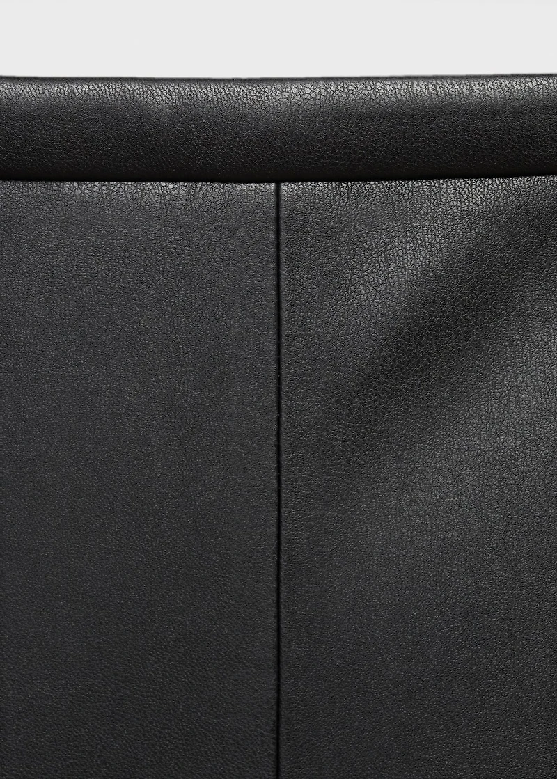 Leather-effect midi-skirt