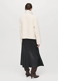 Leather-effect midi-skirt
