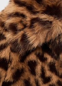 Fur-effect leopard-print coat