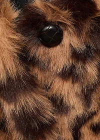 Fur-effect leopard-print coat