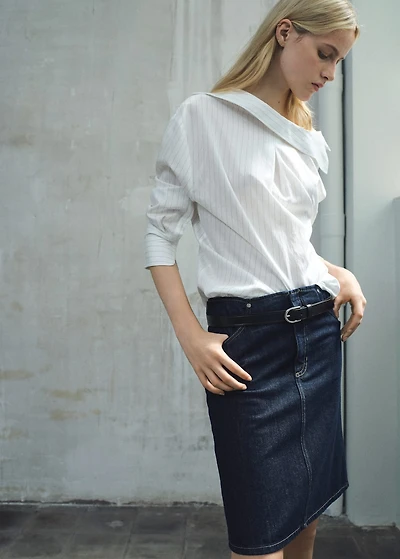 Midi denim skirt