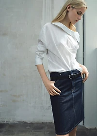 Midi denim skirt