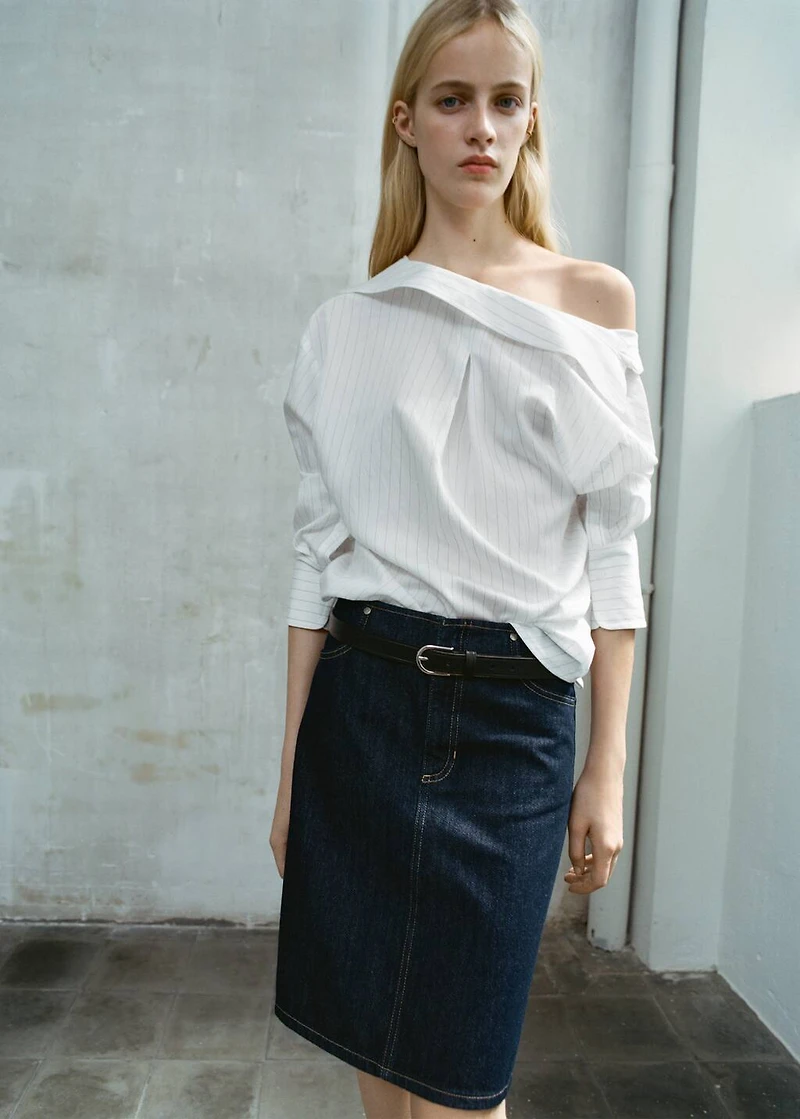 Midi denim skirt