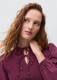 Blouse with gathered bows