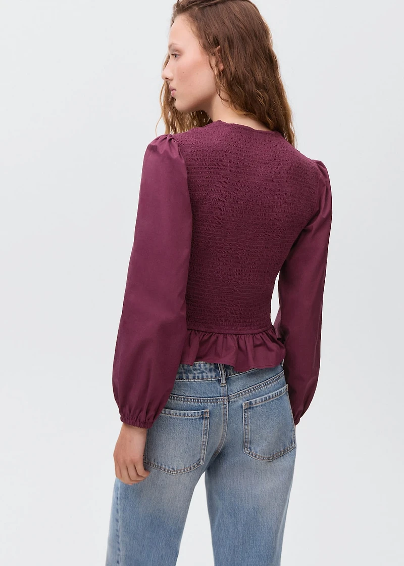 Blouse with gathered bows