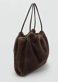 Fur-effect shoulder bag