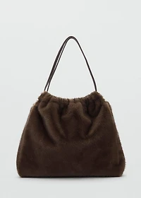 Fur-effect shoulder bag