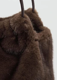 Fur-effect shoulder bag