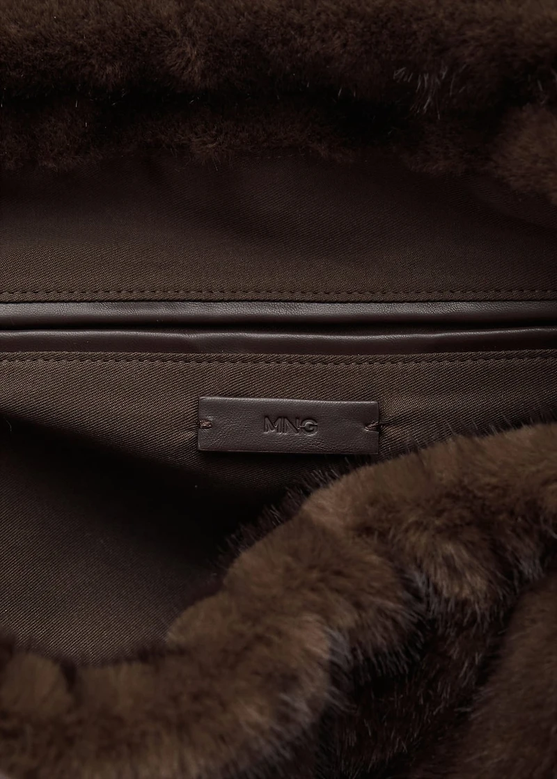 Fur-effect shoulder bag