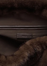 Fur-effect shoulder bag