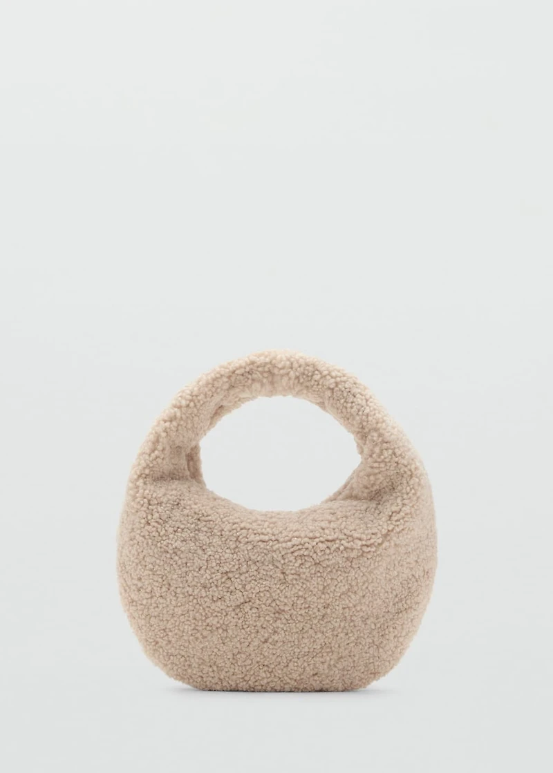 Shearling-effect textured bag