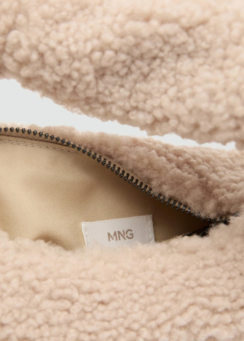 Shearling-effect textured bag