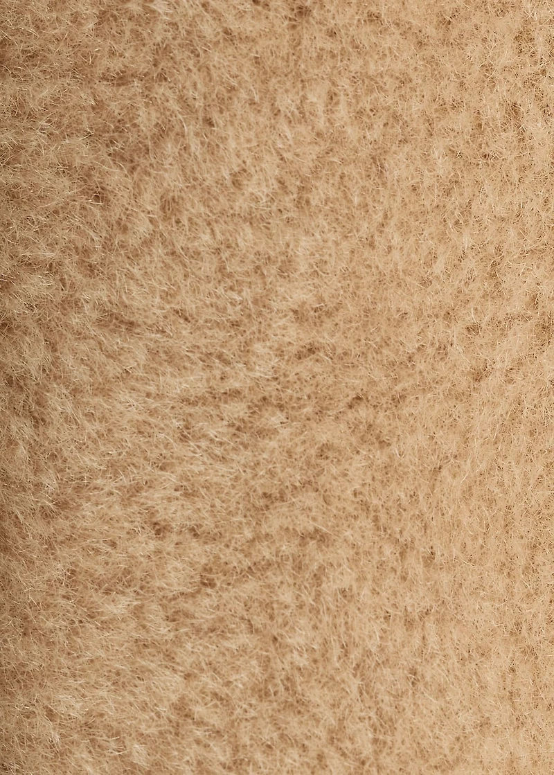 Fur effect coat with buttons