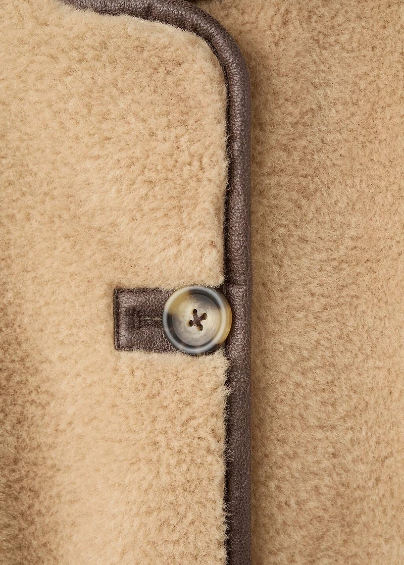 Fur effect coat with buttons