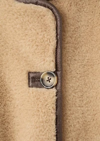 Fur effect coat with buttons