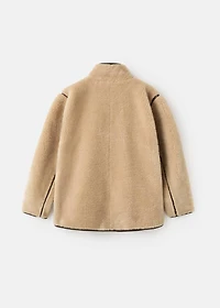 Fur effect coat with buttons