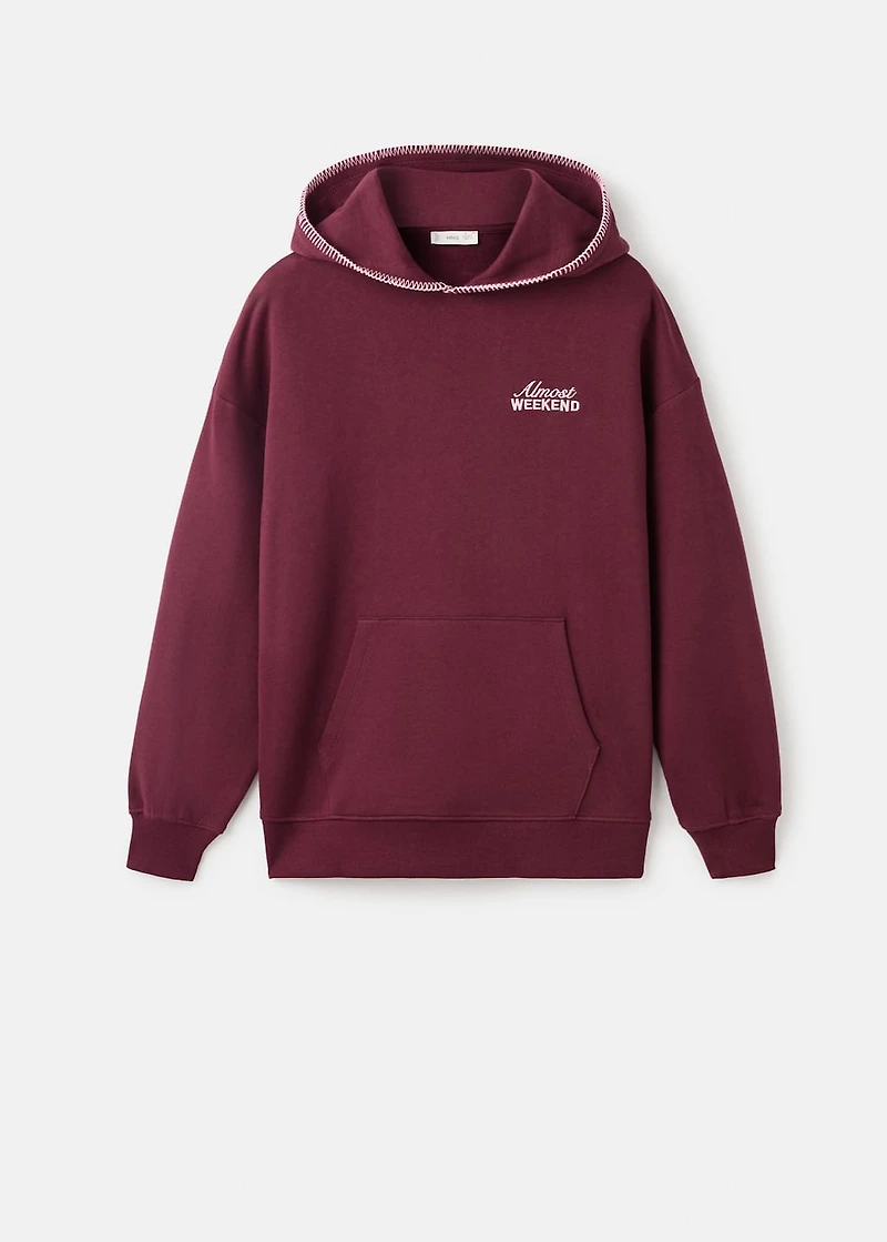 Embroidered hooded sweatshirt