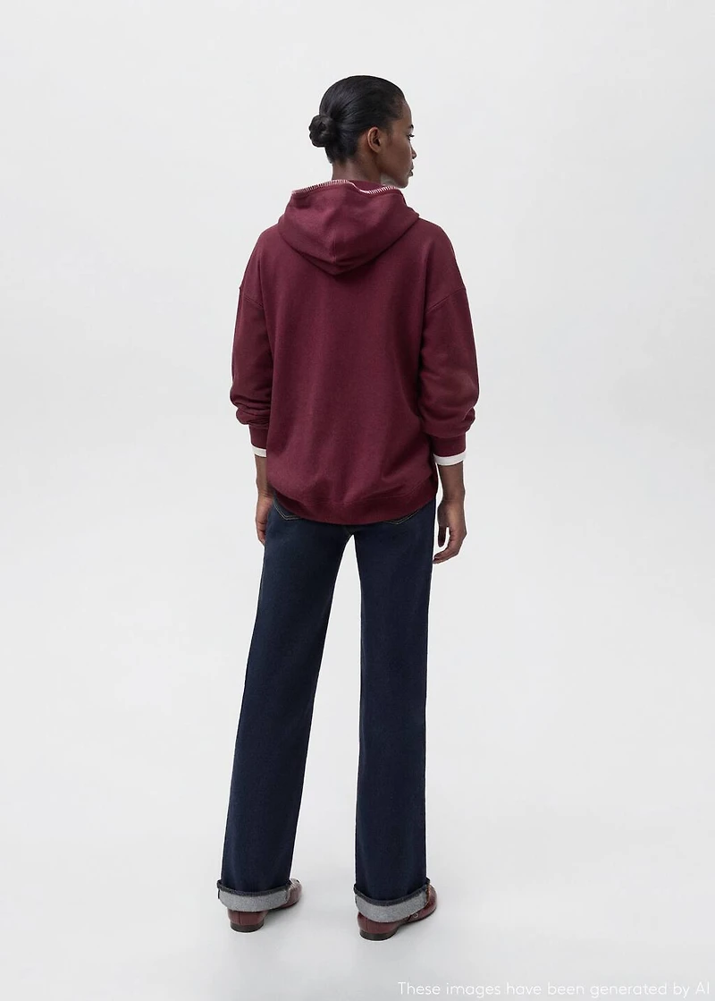 Embroidered hooded sweatshirt