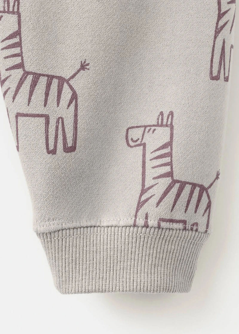 Printed cotton joggers