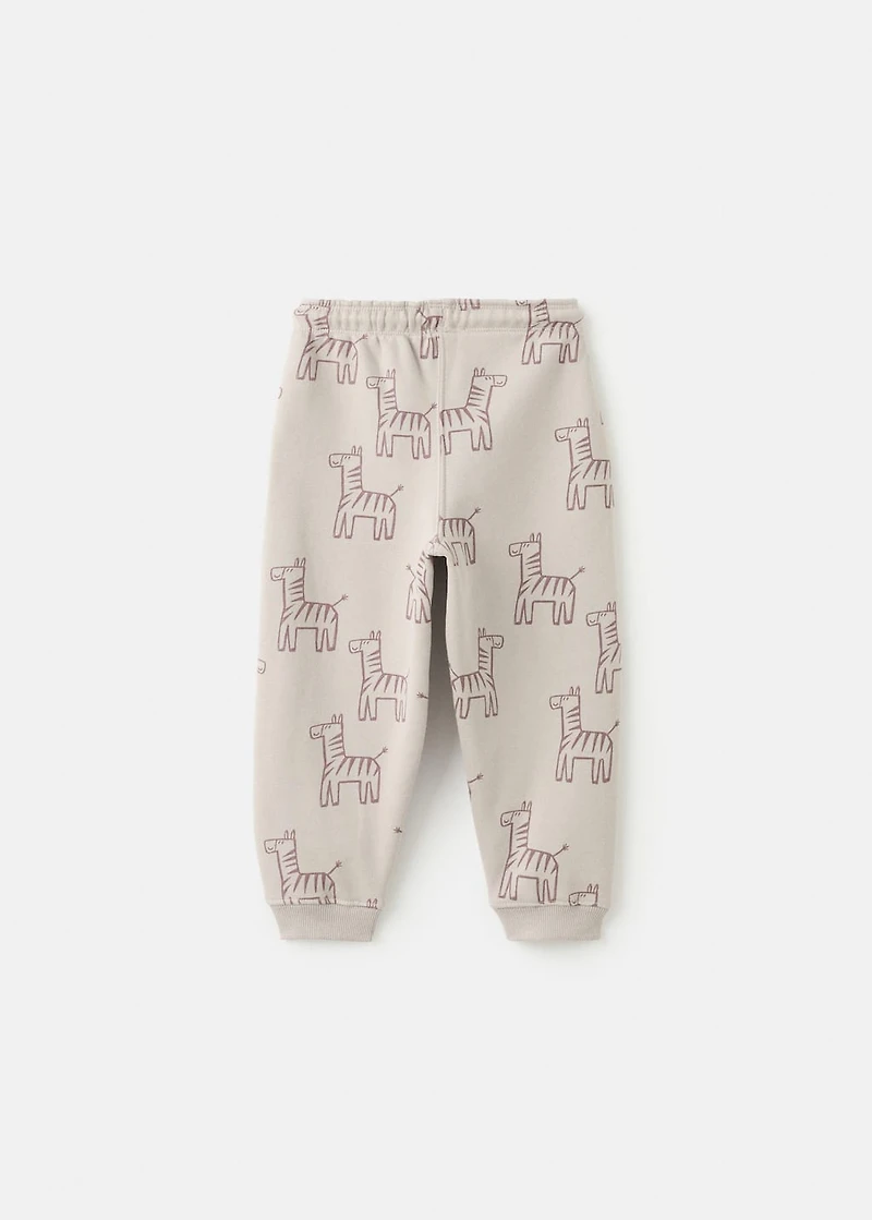 Printed cotton joggers