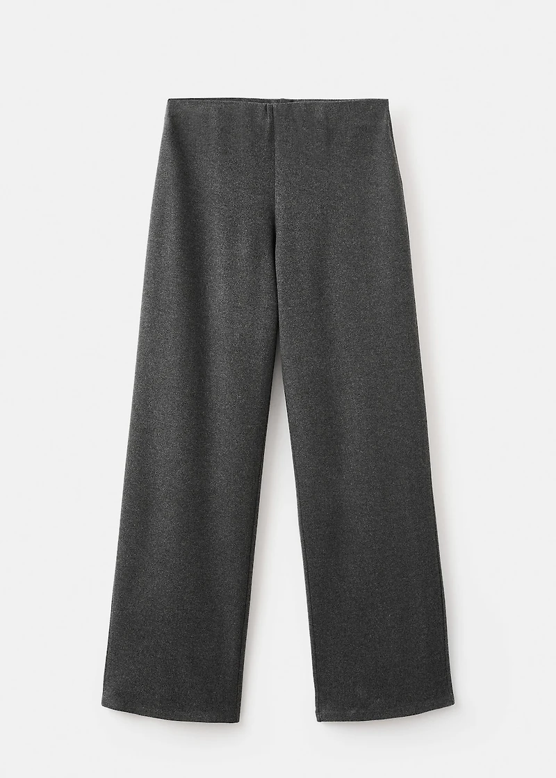 Straight-fit pants with elastic waist