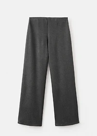 Straight-fit pants with elastic waist