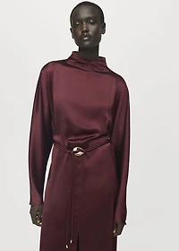 Belt satin dress