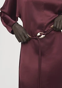 Belt satin dress
