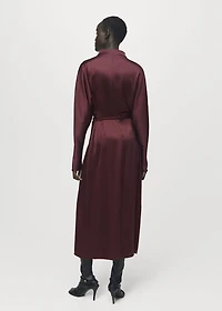 Belt satin dress