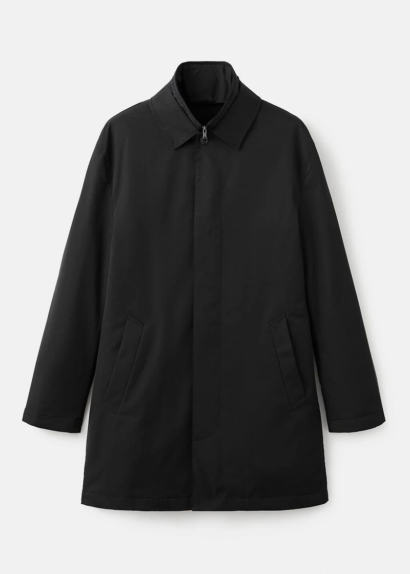 Quilted water-repellent trench coat