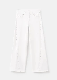Wide leg jeans with studs