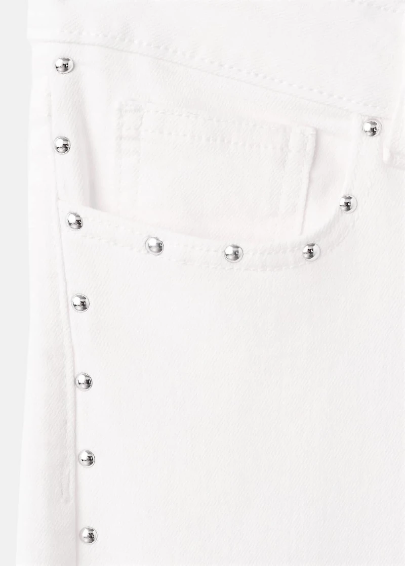 Wide leg jeans with studs