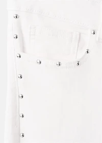 Wide leg jeans with studs