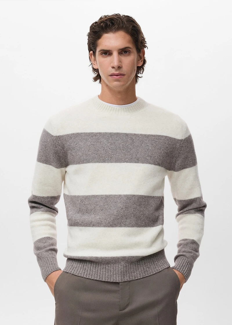 Striped Wool Blend Sweater