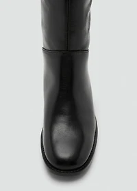 Knee-high leather boots
