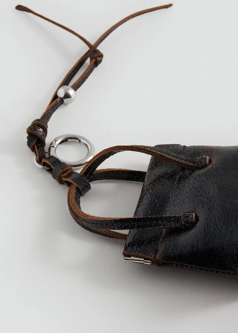 Leather bag keychain