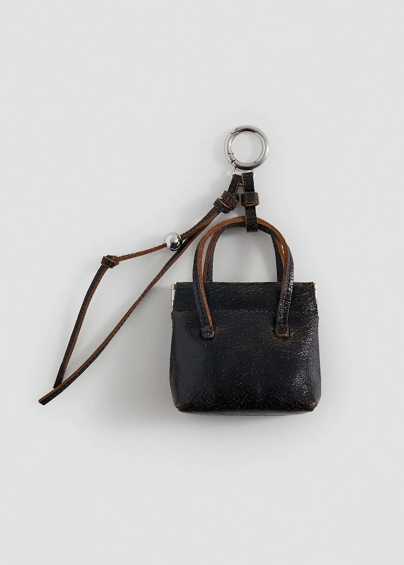 Leather bag keychain