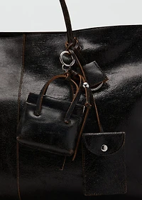 Leather bag keychain