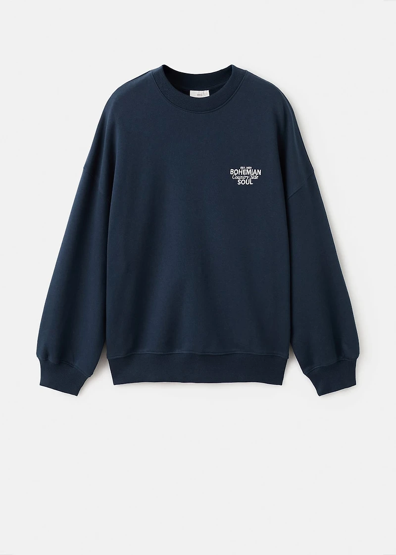 Printed embroidered sweatshirt