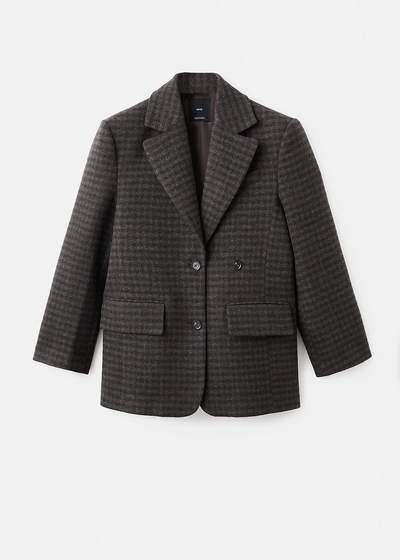 Micro-houndstooth wool jacket