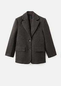 Micro-houndstooth wool jacket