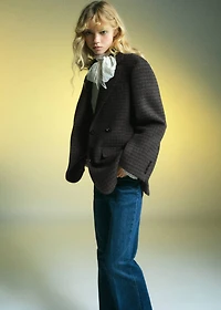 Micro-houndstooth wool jacket