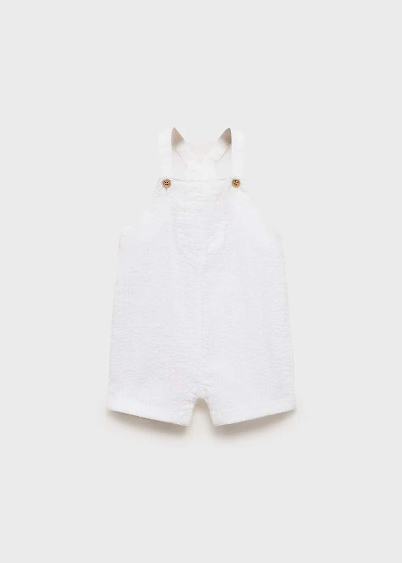 Textured cotton dungarees
