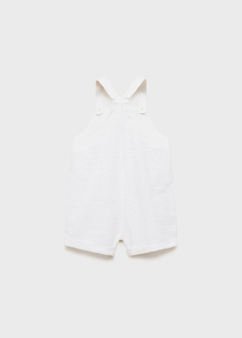 Textured cotton dungarees