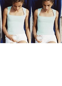 Knitted top with wide straps