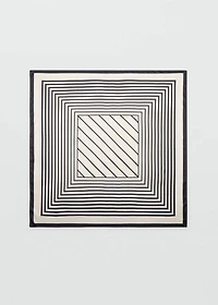 Geometric stripe-print scarf
