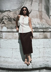 Fitted halter-neck blouse